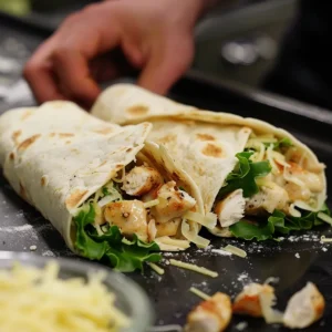 cheesy garlic chicken wraps