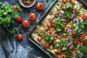 Buffalo Chicken Sheet Pan Quesadilla